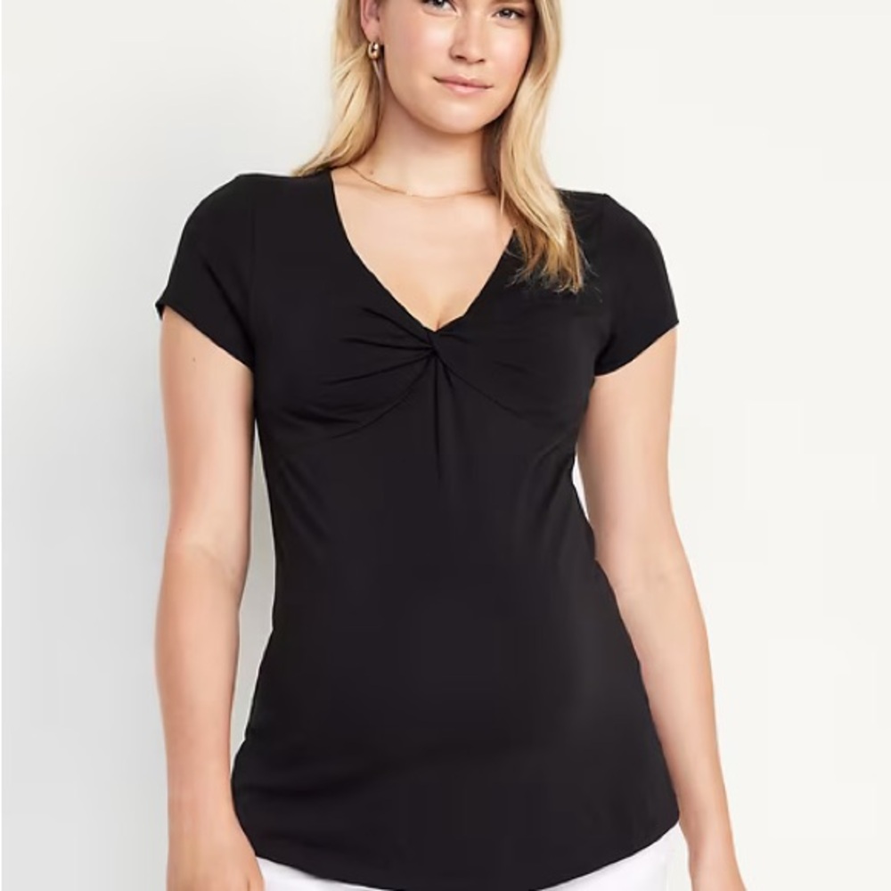 NWT Maternity Twist-Front Top in WHITE by Old Navy Size Large Maternity